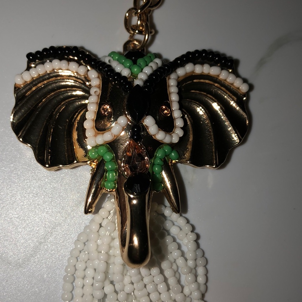 New Beaded Elephant with matching tassel 20”